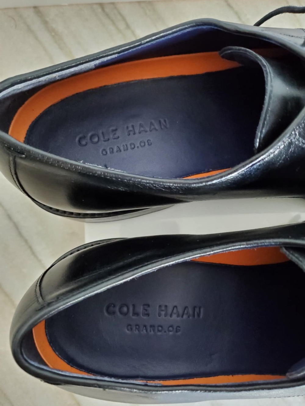 Cole Haan Grand OS Mens Size 10.5 Black Leather Cap Toe Oxfords Dress Shoes - Picture 9 of 12